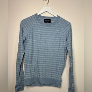 American Eagle Outfitters Light Blue Striped Crew Sweater